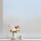DOWELL Window Privacy Film, Frosted Glass Window Film, Static Cling Non-Adhesive Glass Clings, Sun Blocking Opaque Coverings, Reusable Door Stickers for Bathroom Home Office, Pure, 35.4" x 118"