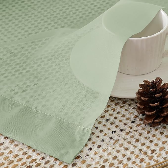 Light Green Sheer Curtains 54 Inches Long 2 Panels - Image 5