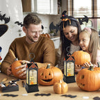 Halloween Snow Globe Lantern, Spooky Ghost Halloween Decor, Plug-in & Battery Operated Snow Globes for Halloween Decorations Indoor
