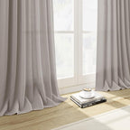 Stone Grey Linen Curtains 102 Inches Long - Image 5