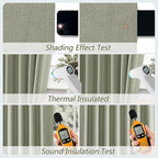 Sage Green 100% Blackout Curtains 126 Inch Length 2 Panels Set - Image 5