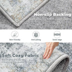9x12 Area Rugs Washable Rug: Abstract Neutral Rugs Modern Non Slip Area Rug - Image 3