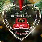 Teezwonder Mr & Mrs Gifts - Christmas Ornaments 2024, Wedding & Engagement Gifts for Couples - Glass Ornaments