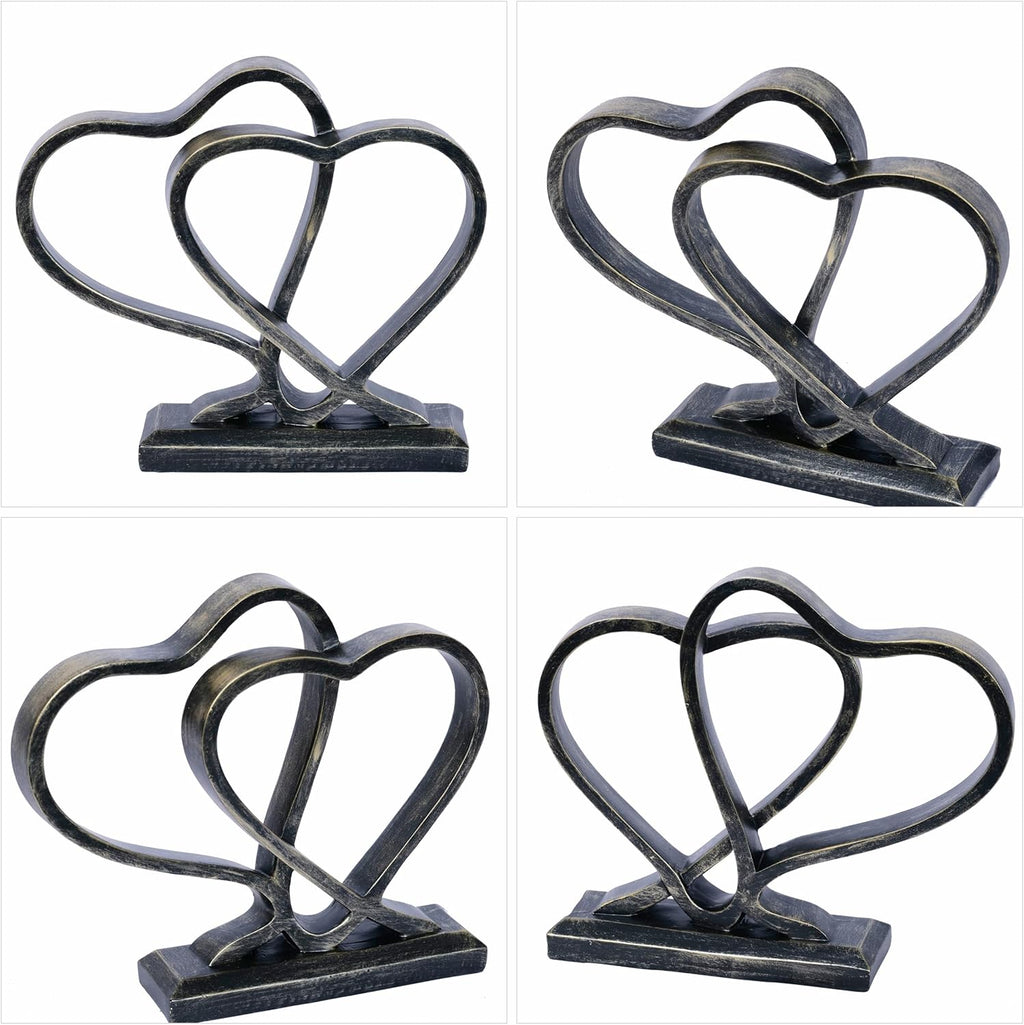 Heart Sculpture for Living Room Decor Heart Decoration Gift for Her and Him Love Wedding Anniversary Couples Gift Modern Heart Statue for Home Coffee Table Dining Table Centerpiece Birthday Gift