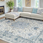 RELEANY Washable Area Rug, Water Repellent, Pet Friendly, Vintage Floral Boho - Image 2