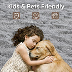 5'3''x7'5'' Grey Fluffy Soft Area Rug Non-Slip - Image 7