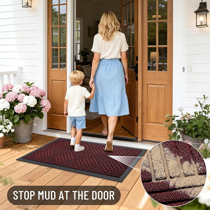 OLANLY Front Door Mat Outside Entrance 47x32, Waterproof Heavy-Duty Doormat | - Image 7