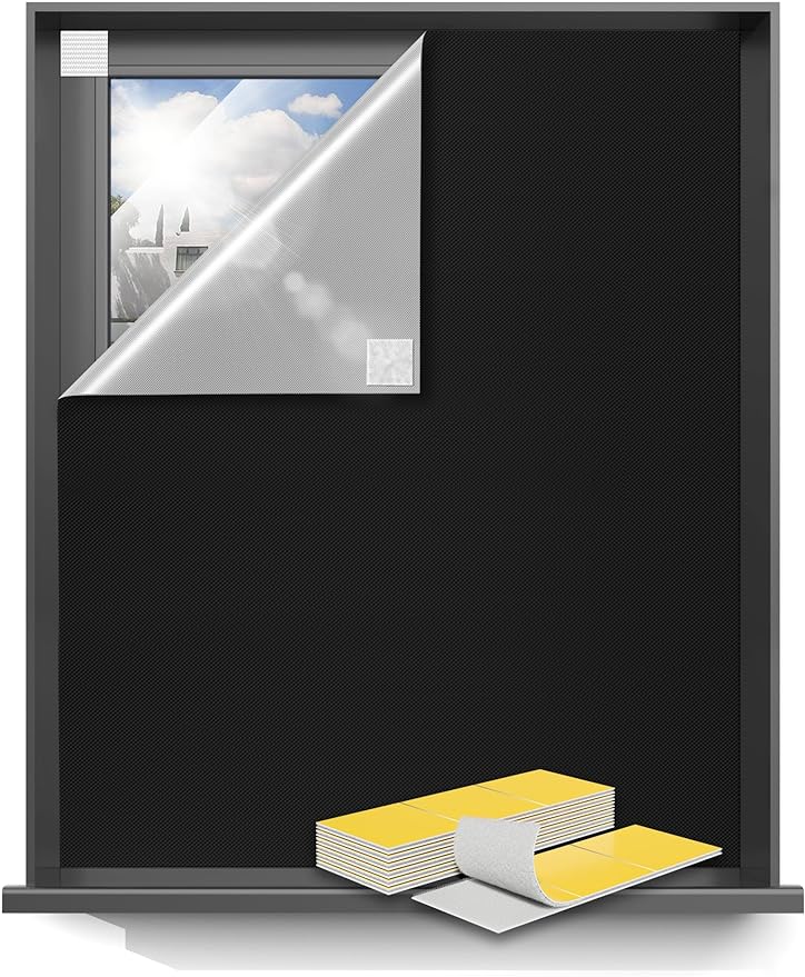 Blackout Curtains 54"x70" Portable No Drill Black Out Window Cover | 100% by Sumobaby