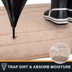 PURRUGS Dirt Trapping Door Mat 34" x 59", Non-Slip/Skid Machine Washable Entryway Area Rug, Dog Doormat, Super Absorbent Welcome Mat for Muddy Wet Shoes and Paws, Beige