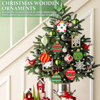 Wooden Christmas Ornaments to Paint Bell Decoration Cutouts Unfinished 36PCS, DIY Blank Unfinished Christmas Tree Wood Discs Ornament for Home Crafts Hanging