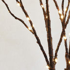 LITBLOOM Lighted Brown Willow Branches 32IN 100 LED with Timer Battery Operated, Tree Branch with Warm White Lights for Holiday Christmas Decoration Indoor Outdoor Use