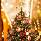 ODEETRONIC Christmas Star Tree Topper, 8 in 120V UL Certified Double Sided 8-Point Star Christmas Treetop Lights, Indoor Lighted Xmas Treetop for Bedroom Home Party Wedding Decor, Gold, Warm White
