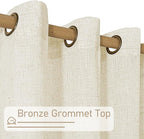 38 Inch Width Semi Sheer Linen Curtains 2 Panels, Cream Ivory Light Filtering - Image 3