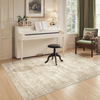 3x5 Rug for Entryway, Washable Area Rug, Living Room, Dining Room, Neutral Rug - Image 5