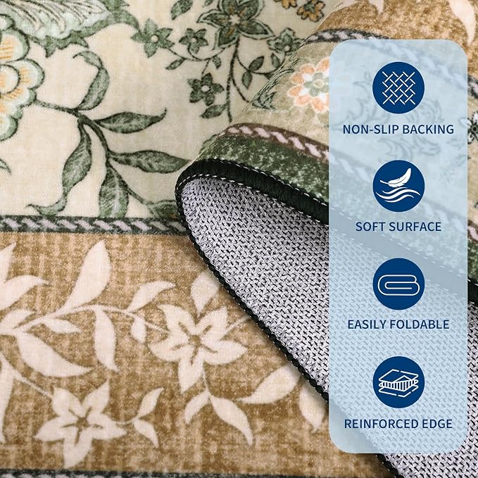 GarveeHome Leaves Floral Area Rug - Image 4