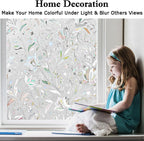 Kromapolis Window Film Privacy Frosted, Stained Glass Decorative Film, Static Window Clings, Non-Adhesive, No-Glue (35.4 x 78.7 inch)