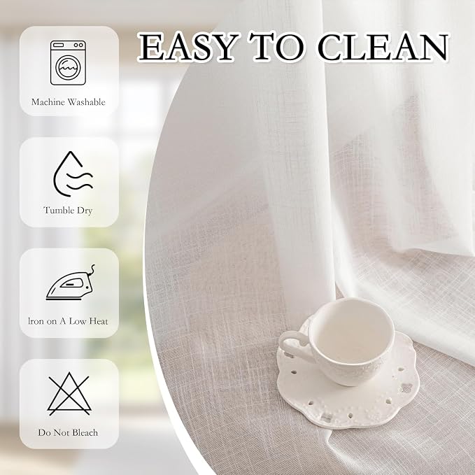 MYSKY HOME 30 Inches Long White Tiers Curtains - Image 8
