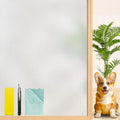 Niviy Etched Privacy Window Film Frosted Glass Static Cling Non Adhesive Window Frost Film for Home Office, 17.7inch x 157.4 inch