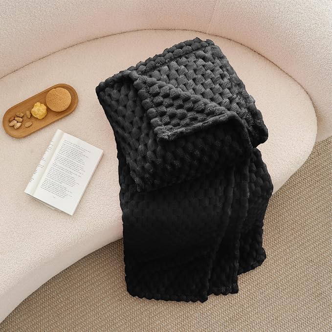 BEDELITE Black Throw Blanket for Couch, Soft Cozy Gifts for Women, 50 * 60 | 3D - Image 6