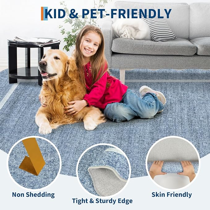 GarveeHome Scalloped Round Rugs 6Ft Washable Area Rug - Image 6