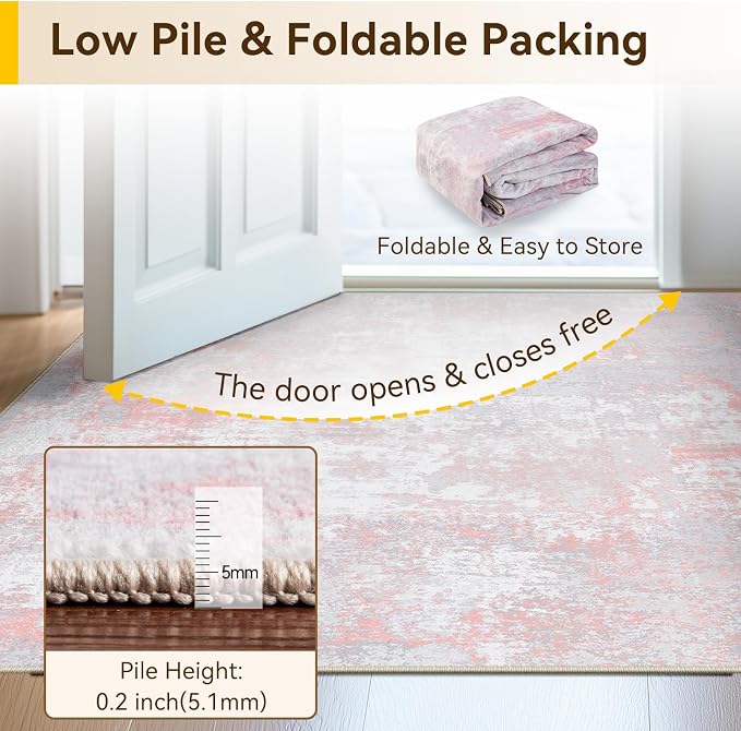 RELEANY Washable 6'x9' Abstract Area Rug - Image 8