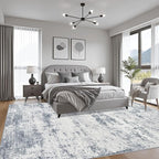 9x12 Area Rug Living Room: Modern Washable Soft Carpet Blue Grey | - Image 3
