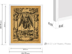 Poster Master Vintage Medieval Poster - Retro Gothic Print - Gift for Artist, Friend - Angel of Death, Memento Mori, Life, Skeleton, Dark - Wall Decor for Home, Living Room, 11x14 White Framed