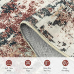 Rugflix 8x10 Area Rugs for Living Room, Washable Rust Brown Green Large Rug | - Image 7