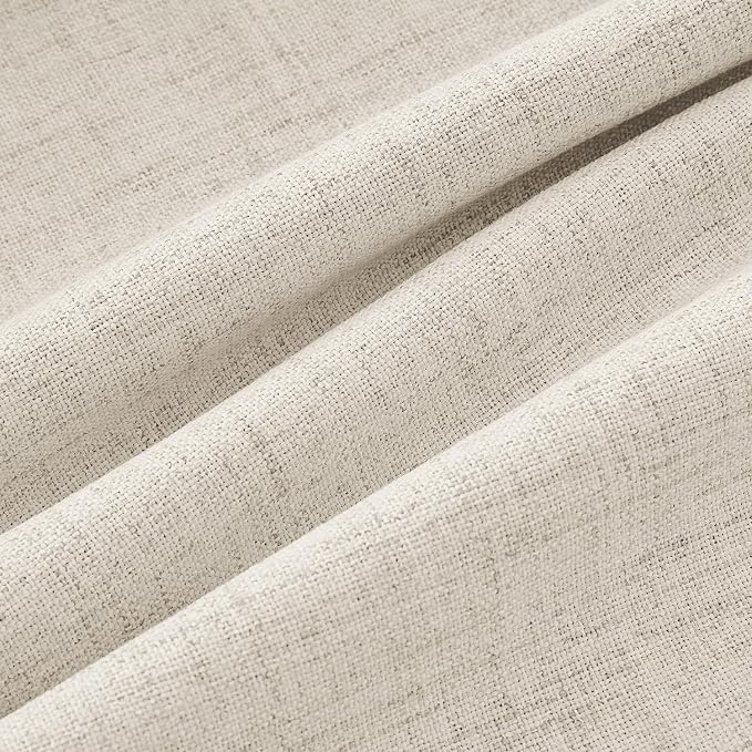 MIULEE 100% Blackout Linen Curtains 42 x 72 Inch Linen Beige 2 Panels | Thermal - Image 9