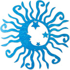 Riverside Designs Wacky Solar Moon Metal Wall Art Steel Outdoor Decor | Heavy-Duty and Waterproof | Made in USA (Teal, 18L x 18W)