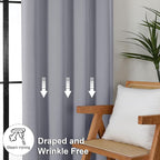 Simplebrand Ava Silver Grey Short 36 Inches Blackout Curtain 2 Panels Set - Image 7