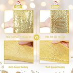 Eternal Beauty Christmas Tree Skirt, 36 Inch Gold Sequin Tree Skirt Small Xmas Tree Skirt for Christmas Tree Decorations