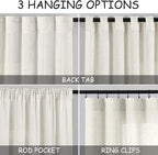 Cream Linen Curtains 133 Inches Long - Image 2