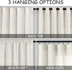 Cream Semi Sheer Linen Curtains 79 Inch Length - Image 2