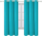 Teal Thermal Blackout Curtains/38 x 63 Inch/Set of 2 Panels Room Darkening - Image 2
