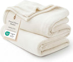 Bedsure GentleSoft Fleece Throw XL Blanket Cream by Unknown