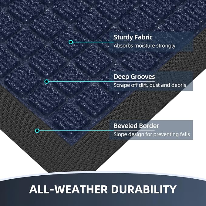 Front Door Mat Outside Entrance, Heavy Duty Waterproof Doormat | 29.5"x17" - Image 4