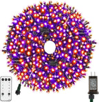 XTF2015 Orange Purple Halloween String Lights, Halloween Light 105ft 300 LED Color Changing, End to End Plug Waterproof Halloweens Decoration Lights Outdoor Indoor for Bedroom Patio Decor