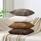 Set of 4 Soft Textured Decorative Throw Pillow Covers 16x16 Inch Cozy Farmhouse - Image 3