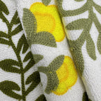 Alysheer Floral Embroidered Summer Decorative Throw Pillow Cover 18"x 18" Set of 2, Farmhouse Cottage Yellow Flower Green Leaves Patterned Cotton Cushion Case for Couch Bed Living Room Outdoor Decor