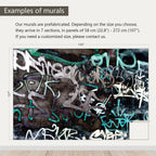 AFZEVEB-Black and White Art Graffiti Wallpaper Wall murals for Bathroom 159"x107" (Not Peel and Stick)