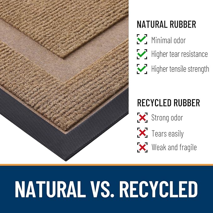 OLANLY Front Door Mat Outside 59x23, All-Season Heavy-Duty Rubber Doormat | - Image 4