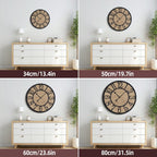 Large Wall Clock for Living Room Decor, Non Ticking Silent, Battery Operated Modern Vintage Wood Wall Clock Oversized Decorative Wall Clock for Bedroom Kitchen Farmhouse Office Decor