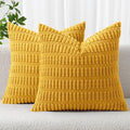 MIULEE Decorative Throw Pillow Covers 12x12 Mustard Yellow Pack of 2 | Soft by MIULEE