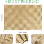 Vinyl Plastic Placemats Set of 4 Washable Heat Resistant Non-Slip Elegant Indoor Outdoor Kitchen Dining PVC Woven Table Place Mats (Gold Weaving)