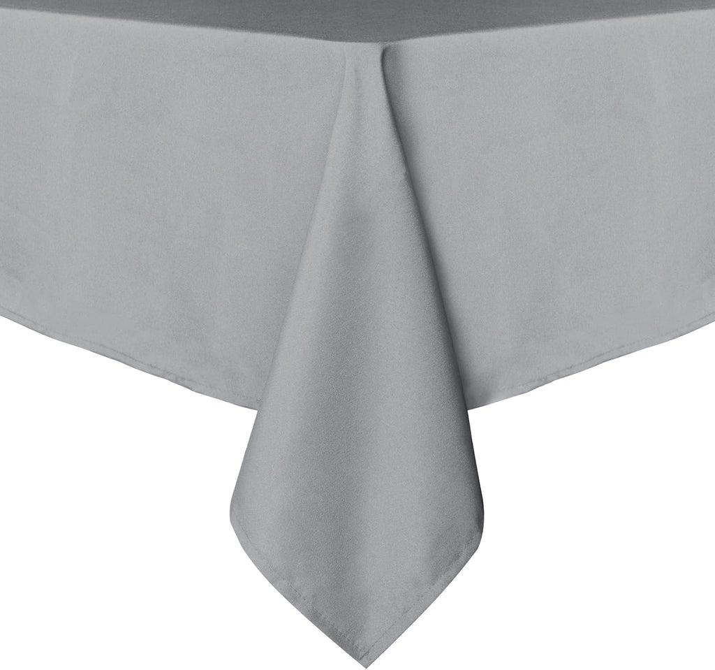 sancua Rectangle Tablecloth - 70 x 108 Inch - Stain and Wrinkle Resistant Washable Polyester Table Cloth, Decorative Fabric Table Cover for Dining Tables, Buffet Parties and Camping, Silver Grey