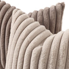 decorUhome Fall Faux Fur Throw Pillow Covers 18x18 Set of 2 Light Coffee | - Image 2