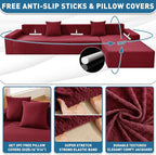 ZNSAYOTX Sectional Couch Covers, Stretch Jacquard Slipcovers - Image 2