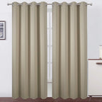 Blackout Curtains 66 x 84 inch/Beige Curtains Set of 2 Panels/Thermal Insulated by Lemomo