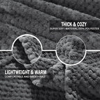 Exclusivo Mezcla Soft Waffle Fleece Bed Blanket Twin Size, Cozy Fluffy Design - Image 7